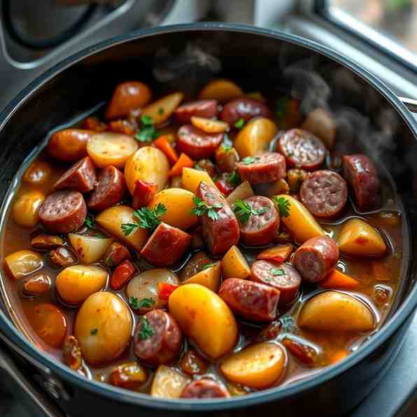 One-Pot Potato Goulash with Smoked Sausage (Easy)